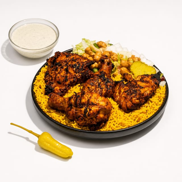Grilled Chicken Leg with Rice.