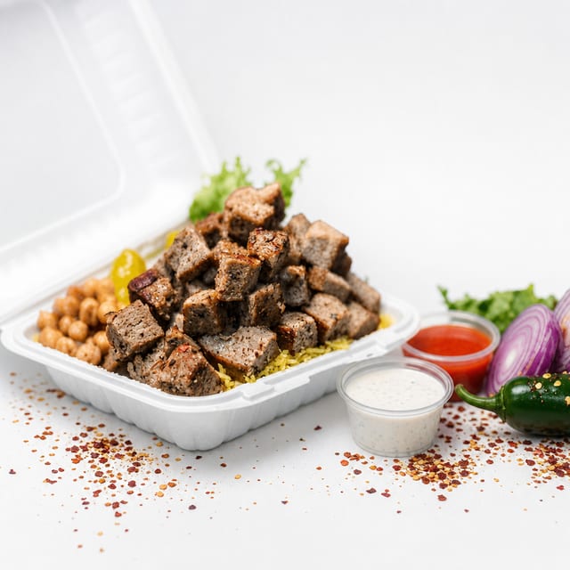 Lamb Gyro over Rice.