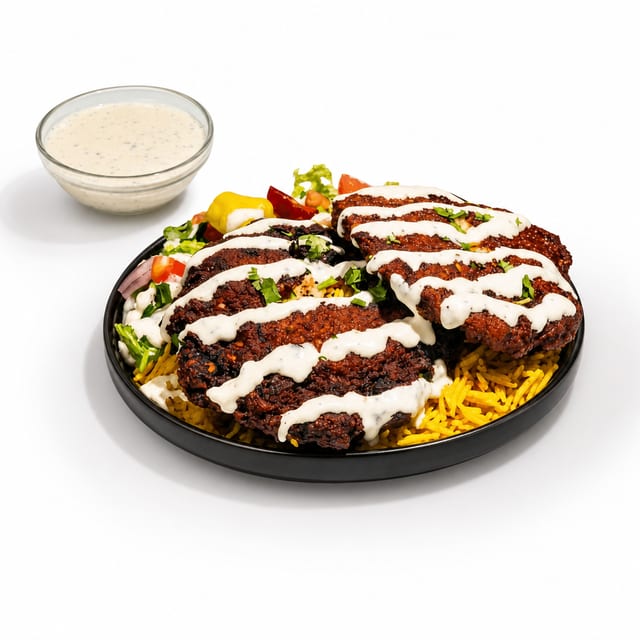 Chapli Kabab with Rice.