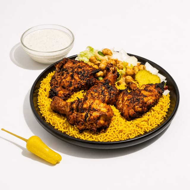 Grilled Chicken Leg with Rice.