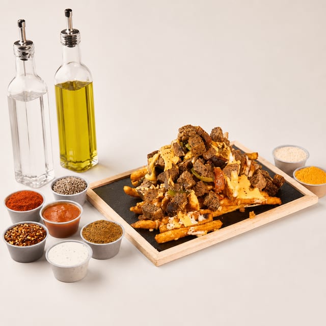 Lamb Chunk N Cheese Fries.