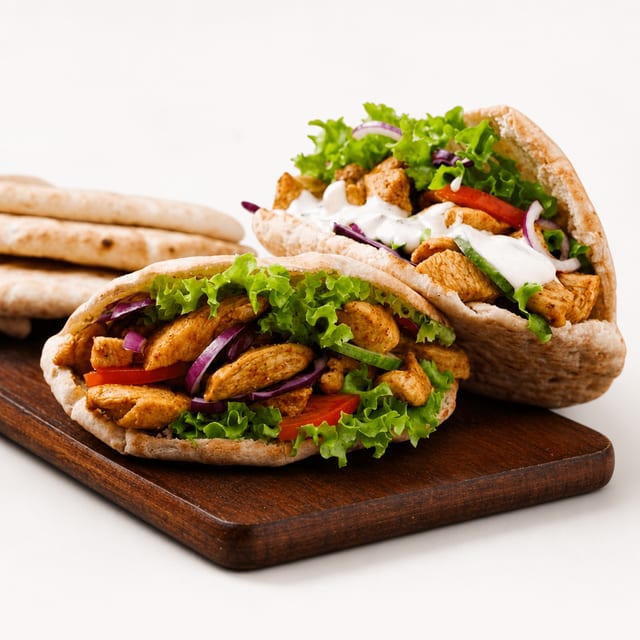 Chicken Gyro on Pita.