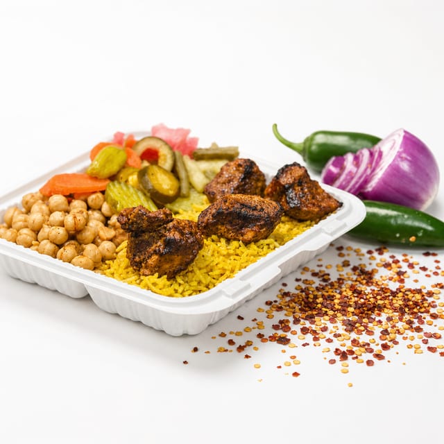 Lamb Tikka with Rice.