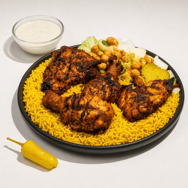 Grilled Chicken Leg with Rice.