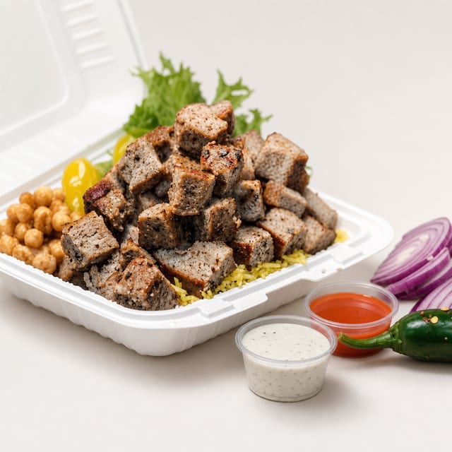 Lamb Gyro over Rice.