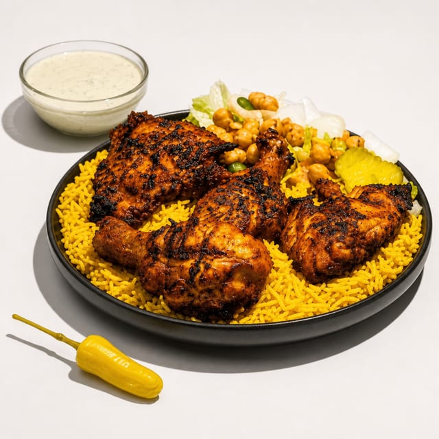 Grilled Chicken Leg with Rice.