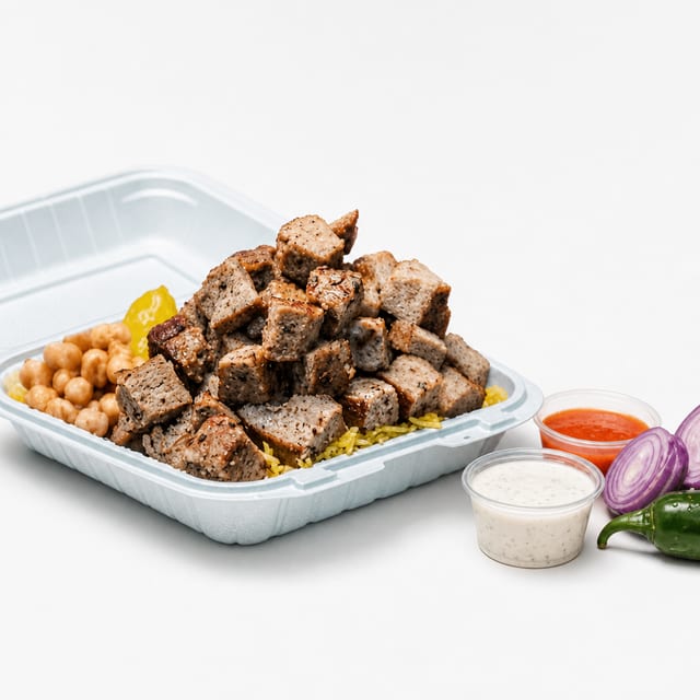 Lamb Gyro over Rice.