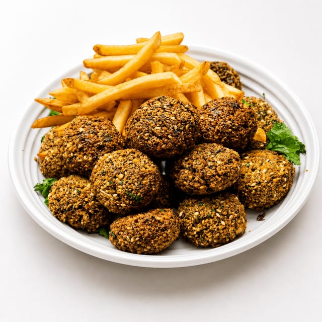 Falafel with Fries & Cheese.