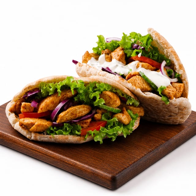 Chicken Gyro on Pita.