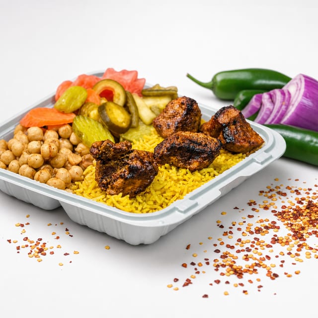 Lamb Tikka with Rice.