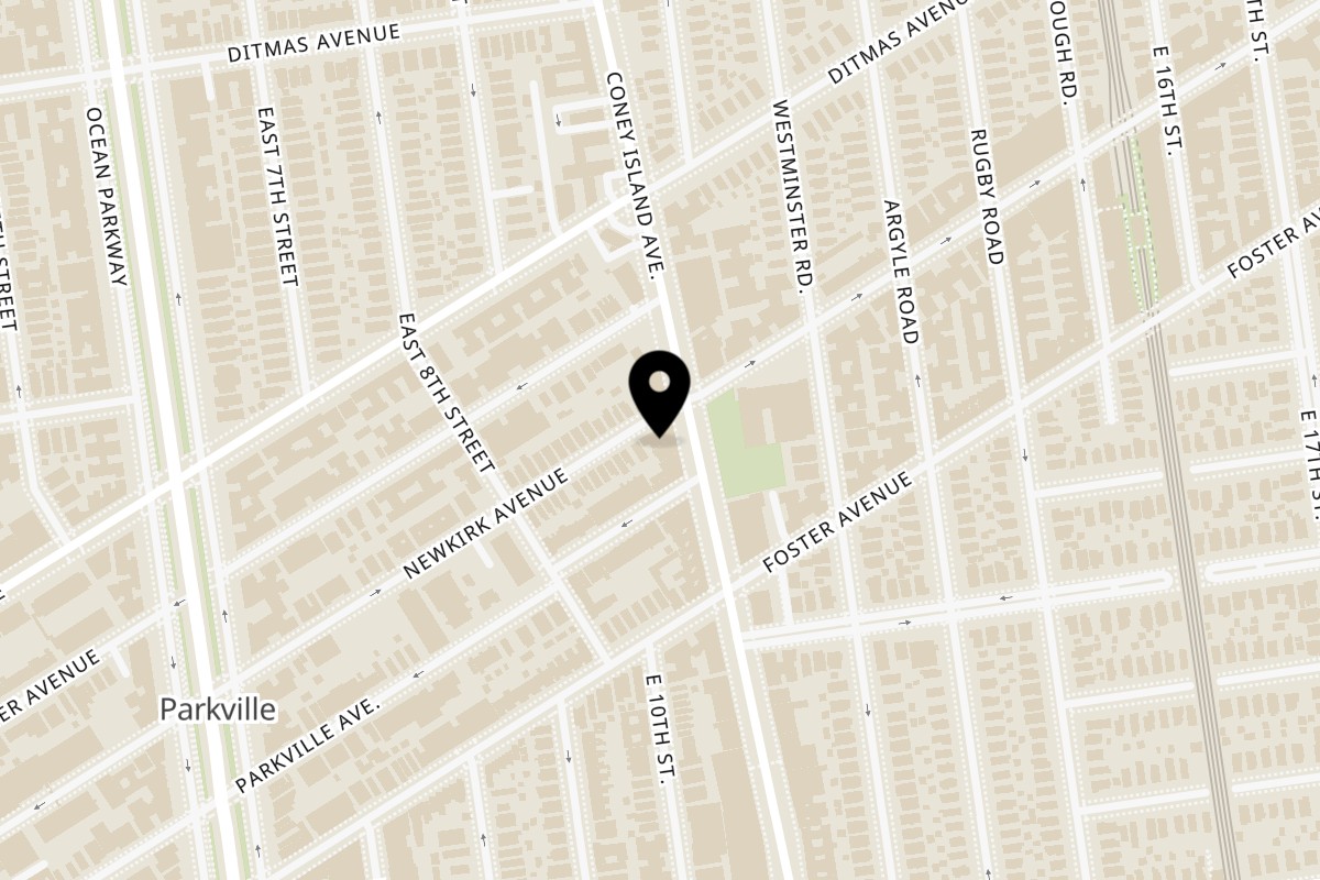 Map showing the location of Gyro King Coney Island Ave on 984 Coney Island Ave in Brooklyn
