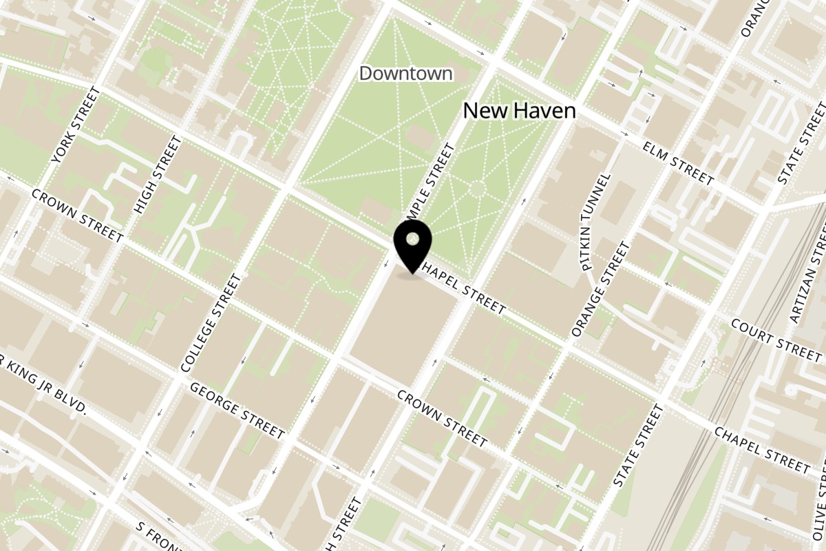 Map showing the location of Gyro King New Haven on 906 Chapel St in New Haven